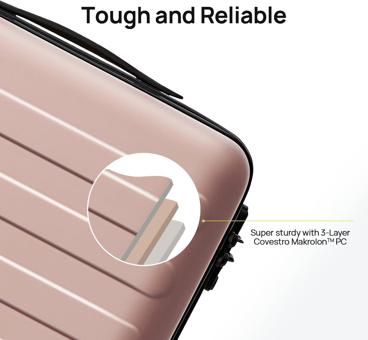 Carry on Luggage 22 X 14 X 9 Airline Approved, 20 Inch Luggage for 3-5 Days Travel, Double Spinner Wheels, 100% Hardshell PC, TSA Lock (04-Pink (Basic), Carry-On 20-Inch)