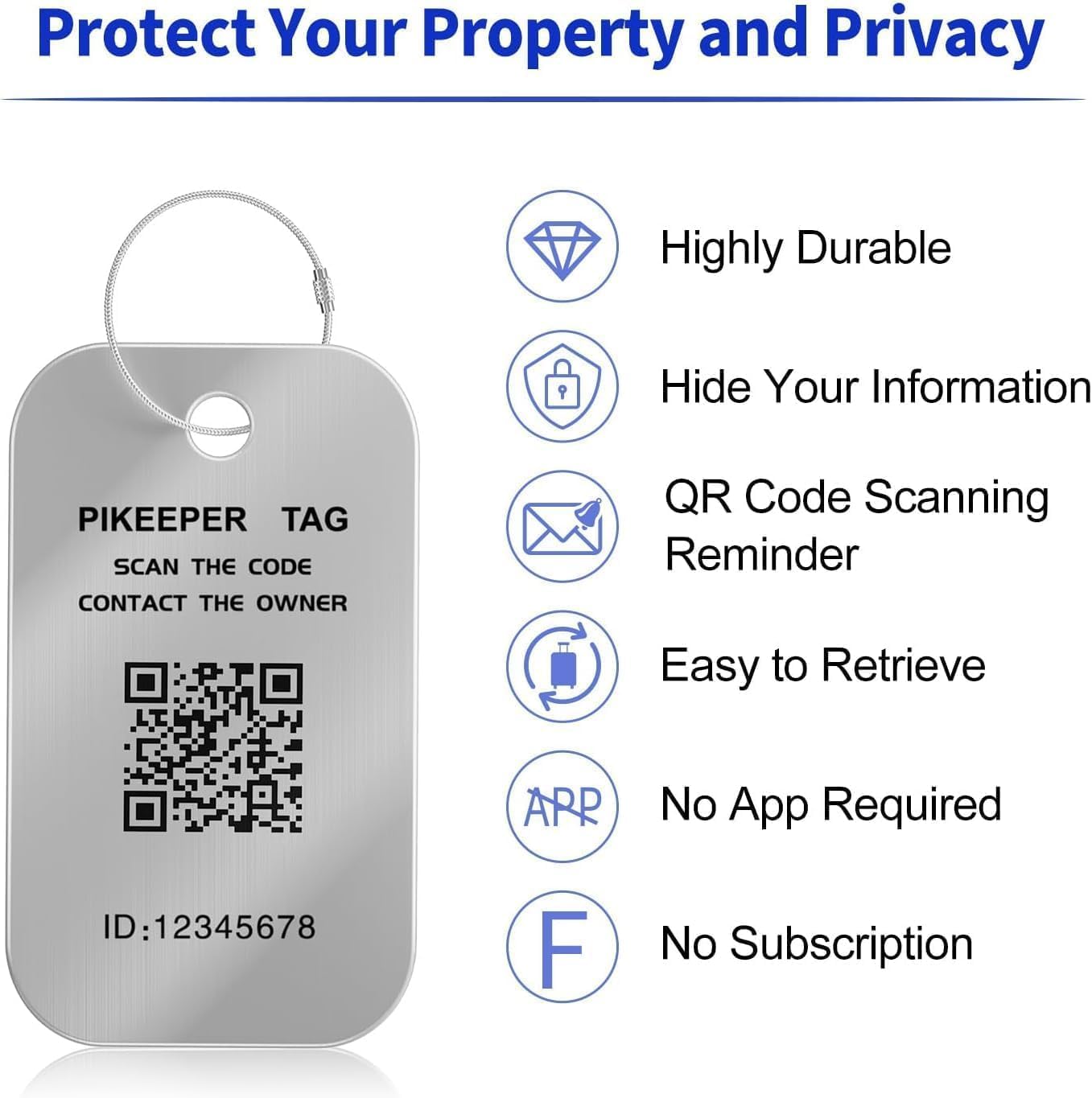Smart Luggage Tags 2-Pack - QR Code ID Labels with Location Notification When Scanned, Waterproof & Durable, Customizable Cruise Tags for Suitcases, Backpacks & Travel