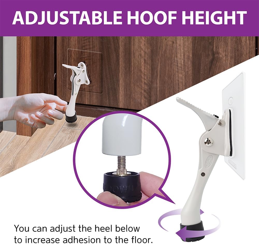 Door Stopper with Adhesive Bracket Stickers, No Drilling or Tools Needed, Available for All Doors, Door Holder, Heavy Door Stop, KickDown Door Stoppers, Bottom of Door by HASHI (Black/Bracket 4pack)