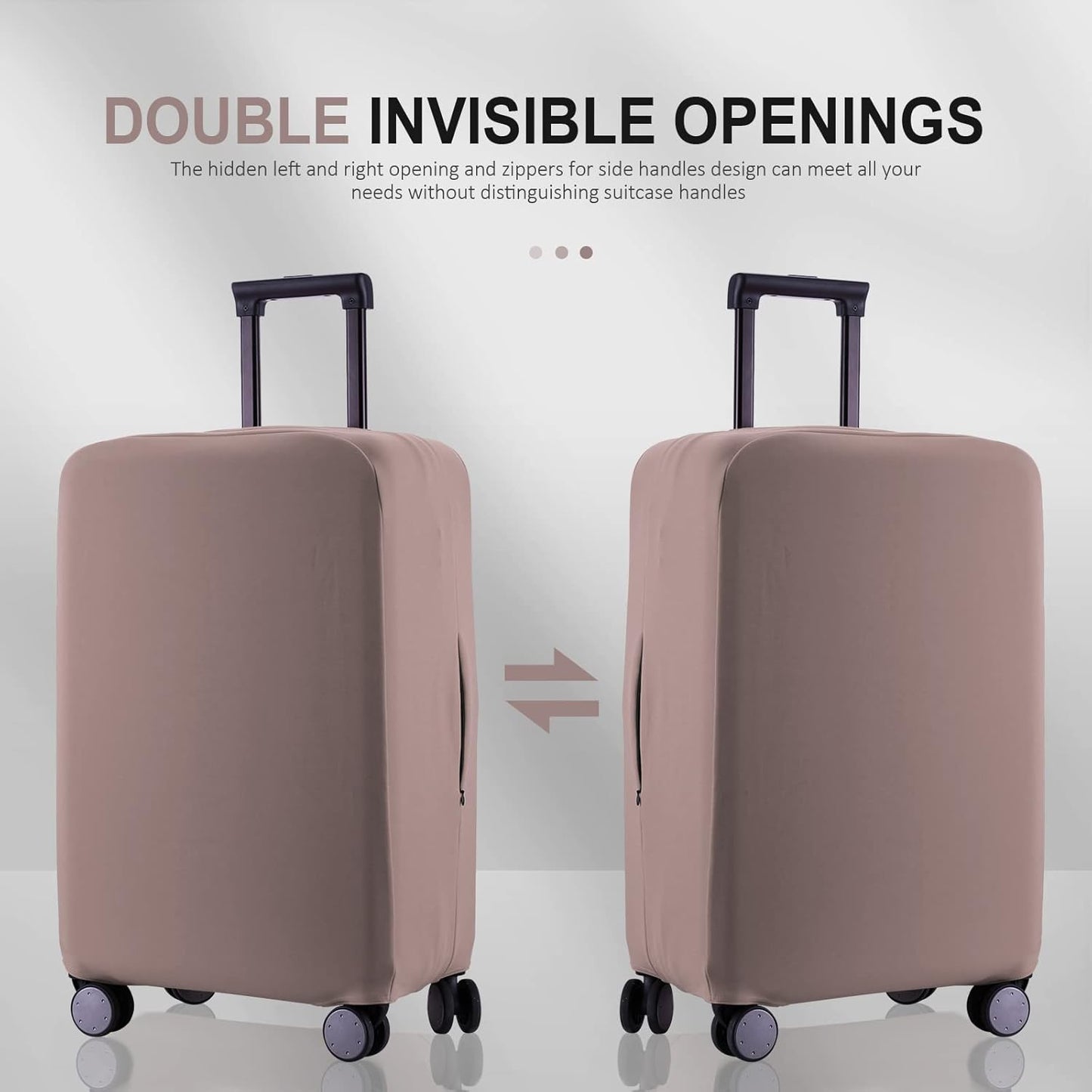Travel Luggage Cover Suitcase Protector Scratch-Resistant Fit 19-31 Inch Suitcase, Not Included Suitcase (Khaki, XL(28-29 inch))