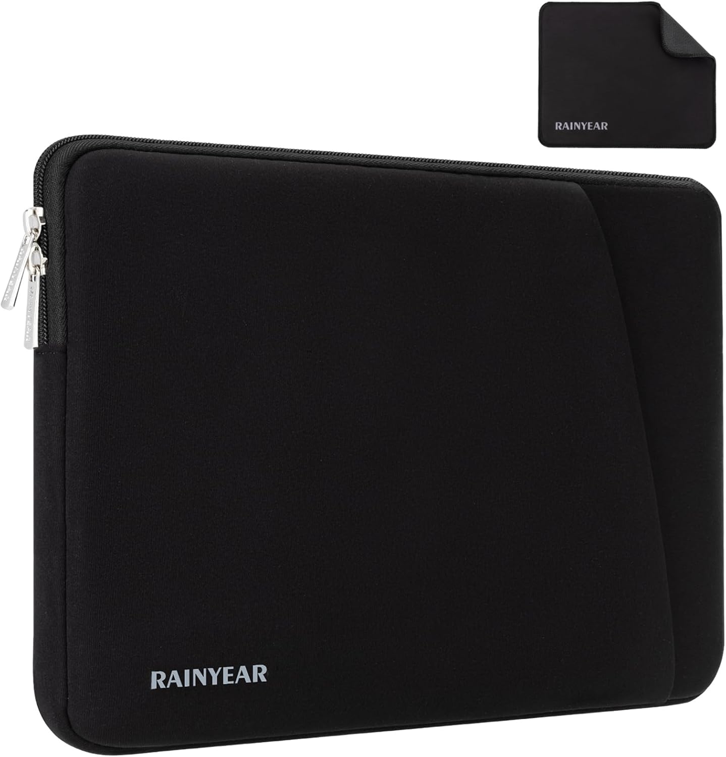 RAINYEAR Laptop Sleeve Case with Front Pocket, 17 Inch Protective Portable Case with Front Pocket, Briefcase Laptop Carrying Bag Cover Compatible for HP/Dell/Lenovo/Asus/Acer, Black