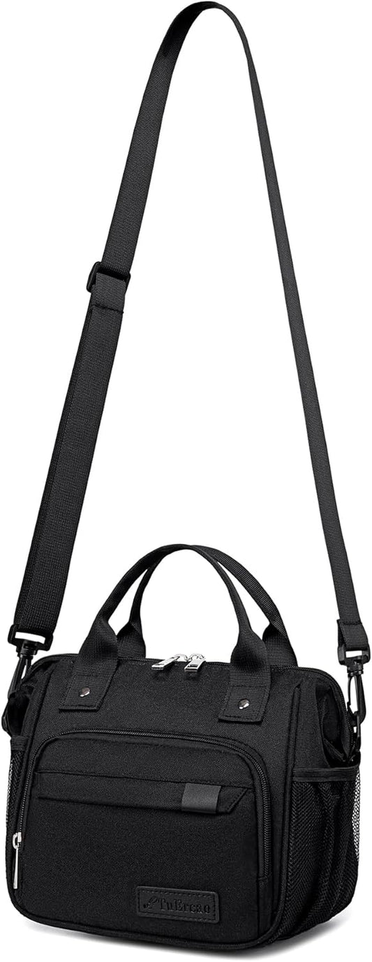 Small Lunch Bag Lightweight Insulated Lunch Box for Women Work Portable Soft Cooler for Picnic Travel Road Trips, Loncheras para Mujer, Black