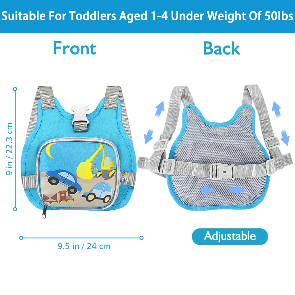 Accmor Toddler Harness Leash + Reflective Anti Lost Wrist Link, Cute Car Kids Harness with Leash, Collapsible Hand Strap Child Walking Restraint Belt Tether Hold Baby Boys Close for Outdoor Travel