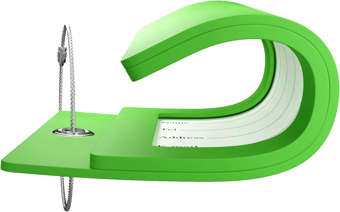 Gostwo 2 Pack Luggage Tags for Suitcases, 26 Initial Letter Travel Luggage Baggage Identification Labels ID Tag Fully Bendable Tags with Stainless Steel Loop (Green) (Letter W)