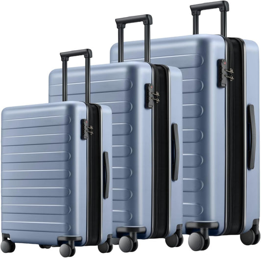 Carry on Luggage 22 X 14 X 9 Airline Approved, 20 Inch Luggage for 3-5 Days Travel, Double Spinner Wheels, 100% Hardshell PC, TSA Lock (00-Shadow (Expandable), Set 3PCS (20-Inch/24-Inch/28-Inch))