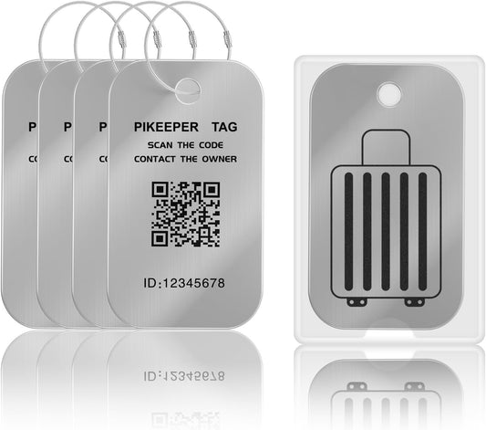 Smart QR Code Luggage Tags - Show Location When Scanned, Customizable Info with Privacy Protection, 4-Pack Waterproof & Durable Travel Labels for Suitcases, Backpacks & More