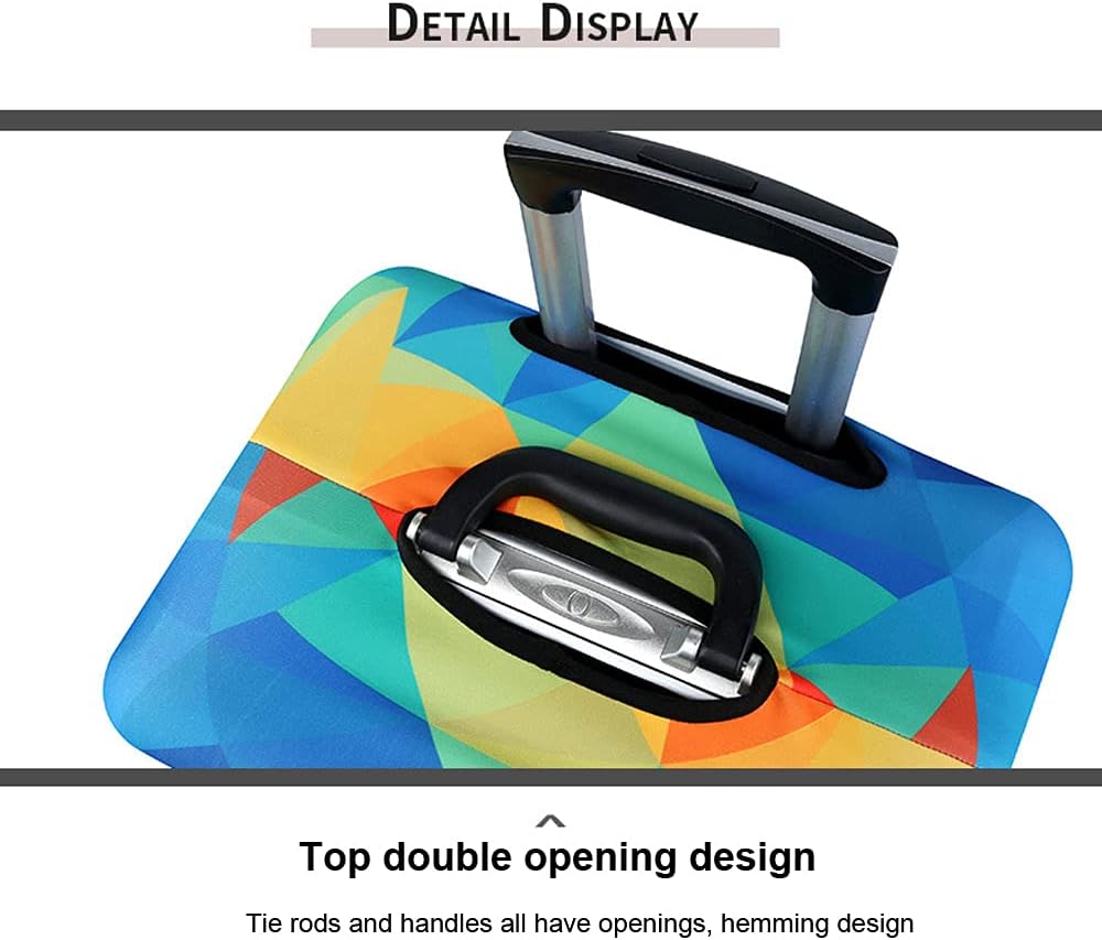 MosaiRudo Thicker Luggage Cover Elastic Suitcase Cover Protector Fits 18-32 Inch Suitcase Travel Accessories (Colorful, M)