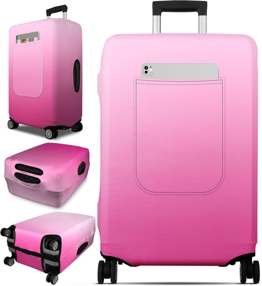 Slohif Luggage Cover for Suitcase Tsa Approved Protector - Luggage Sleeve Large Suit Case Cover Travel Stretch Baggage Case Protective Washable Fit 30-32 Inch Rose Gradient XL