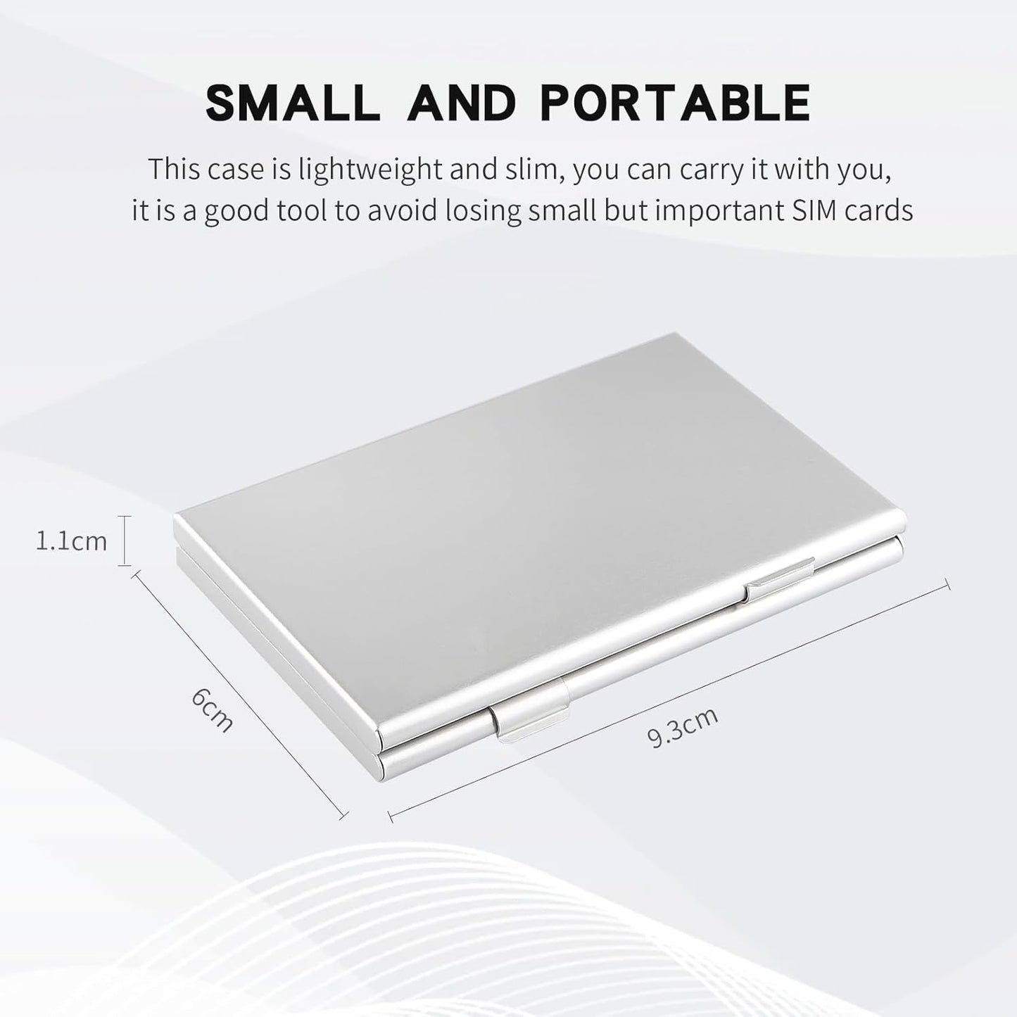 Aluminum SIM Card Case, 19Slots Ultrathin SIM Card Holder, Fit for 4 SIM Card, 14 Micro sim Card and 1 Cell Phone Eject Pin Slots, Silver