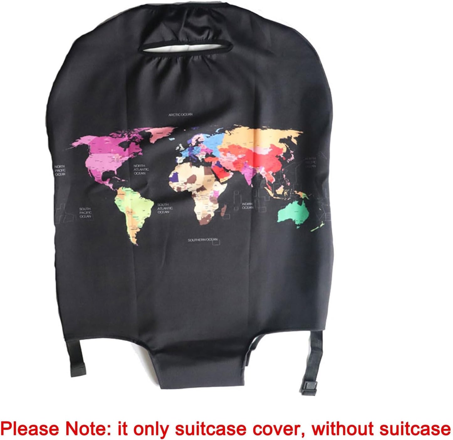 MosaiRudo Thicker Luggage Cover Elastic Suitcase Cover Protector Fits 18-32 Inch Suitcase Travel Accessories (World Map, L-)