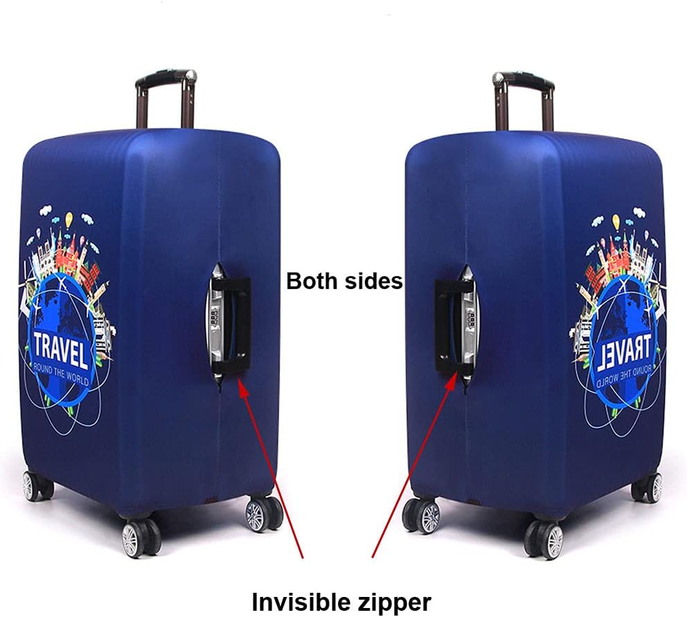 MosaiRudo Thicker Luggage Cover Elastic Suitcase Cover Protector Fits 18-32 Inch Suitcase Travel Accessories (Travel, M)