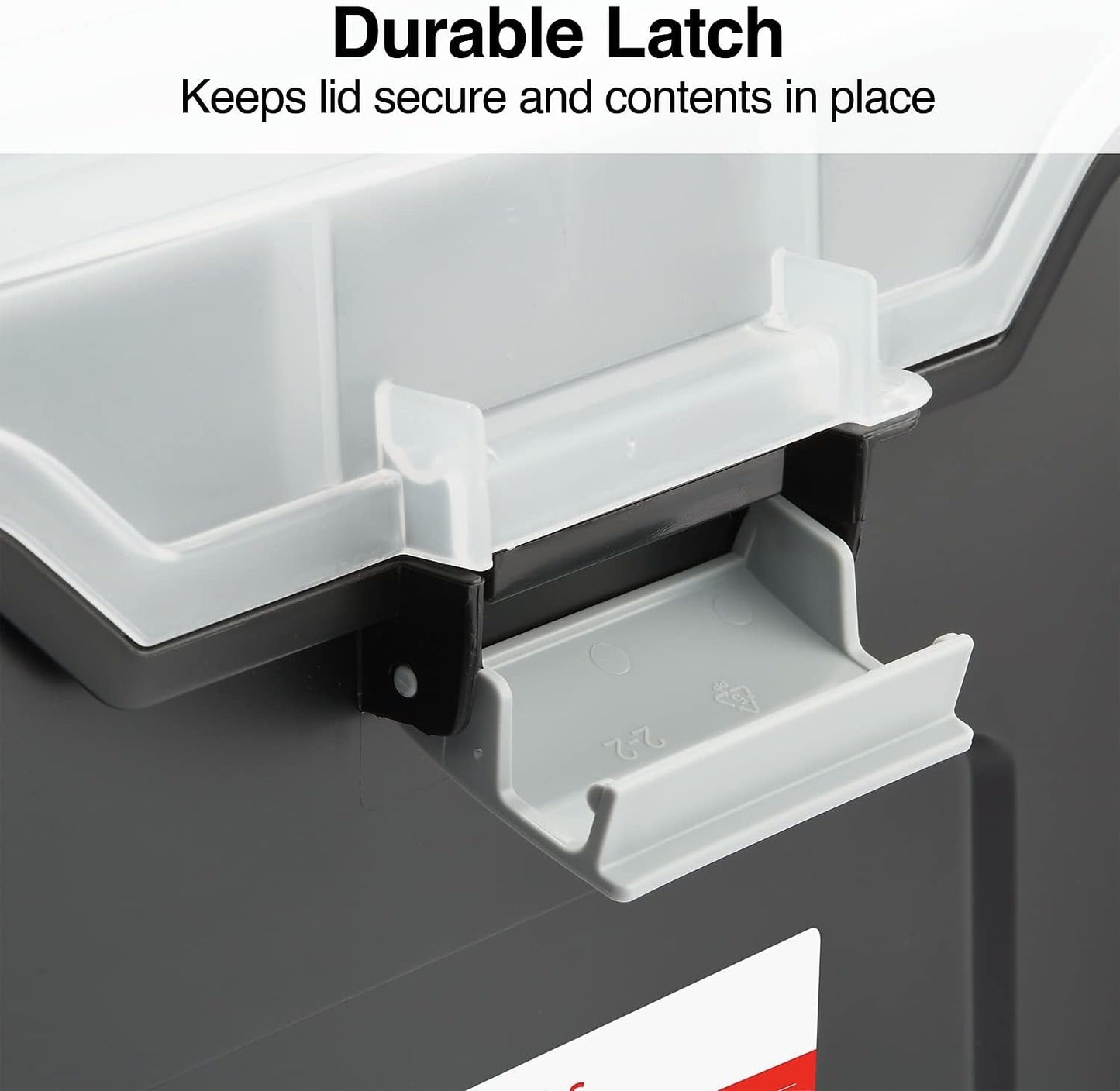 STAPLES File Folder Tote, Portable Filing Box, Letter Size Hanging Folders, Security Latch & Built-In Lid Organizer, Black/Clear