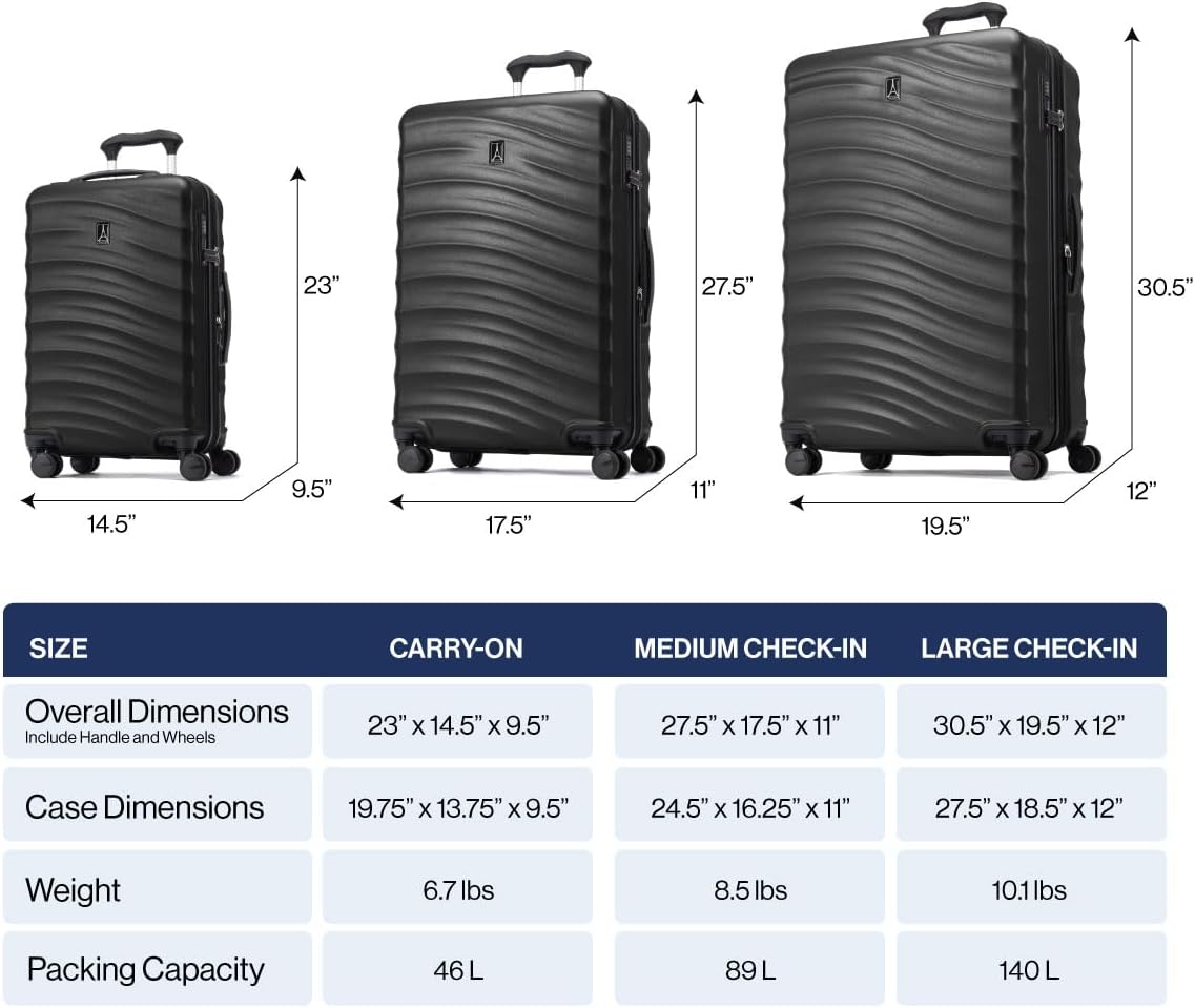 Travelpro Maxlite Air V2 Hardside Expandable Luggage, 8 Spinner Wheels, Lightweight Hard Shell, TSA lock, Cabernet, 3-Piece Set (21/25/28)
