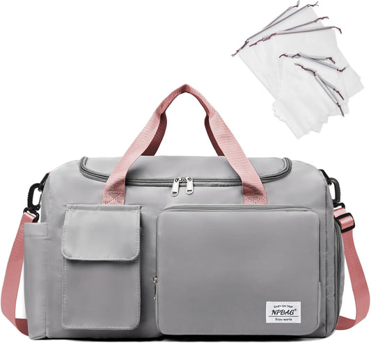 NPBAG Women Travel Duffel, Multi Functional Large Expandable Weekender Carry-on Tote, Gym Workout Overnight Bag, Mommy Hospital Bag for Labor and Delivery