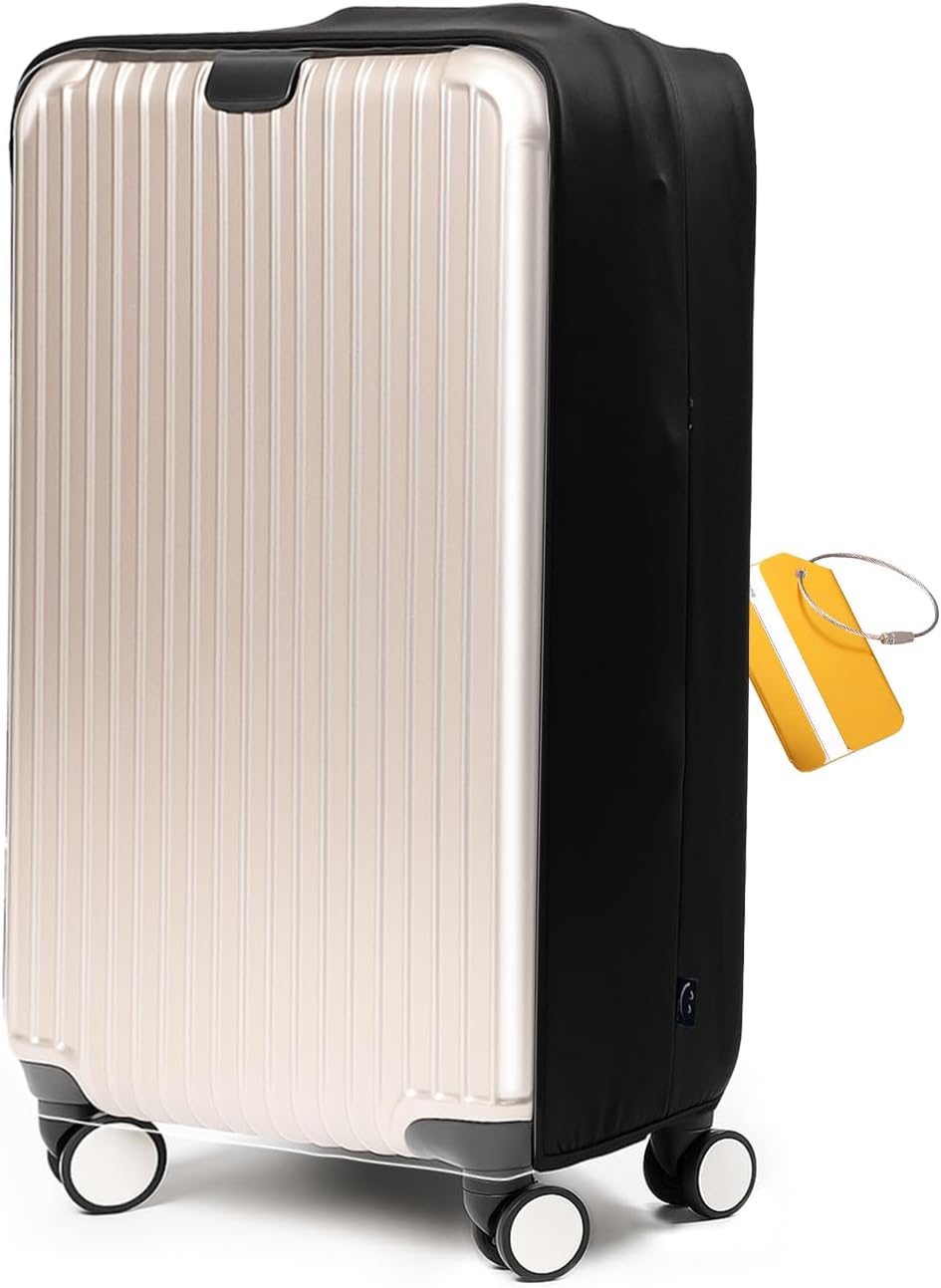 OrgaWise Clear Luggage Cover, For Suitcase Tsa Approved Transparent TPU Suitcase Cover Protector Fit 26-28 Inch Luggage