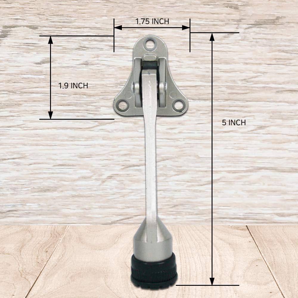 Door Stopper, Kick Down Door Stops for Heavy Doors, with Rubber Tip and Spring Lever, Adjustable, Easy to Set Down and Release, 4-Inch, for Wide Doors (4inch x 30pack, Dark Grey)