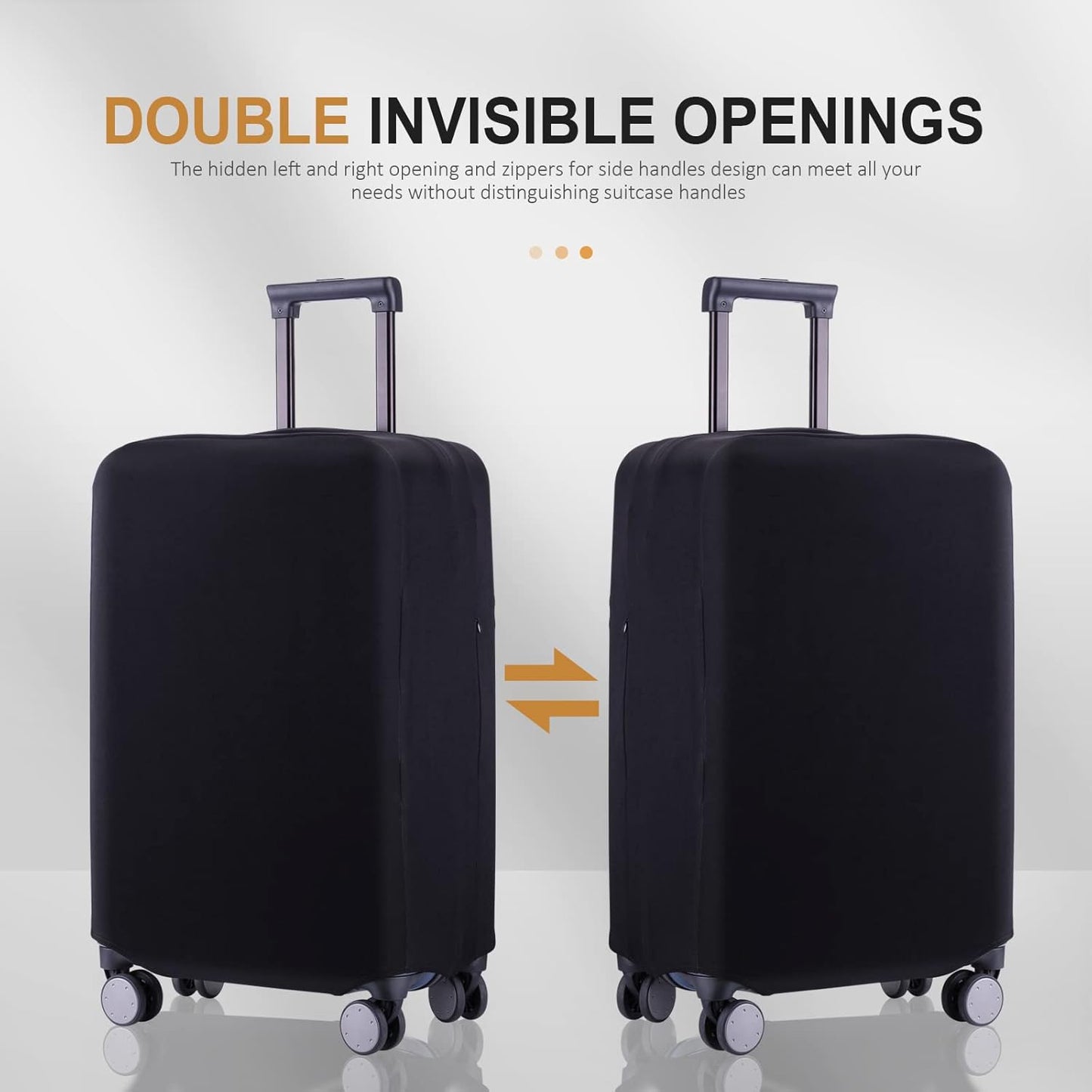 Travel Luggage Cover Protector - Scratch-Resistant Fit 19-31 Inch, Black, L(26-27inch) Suitcase Not Included