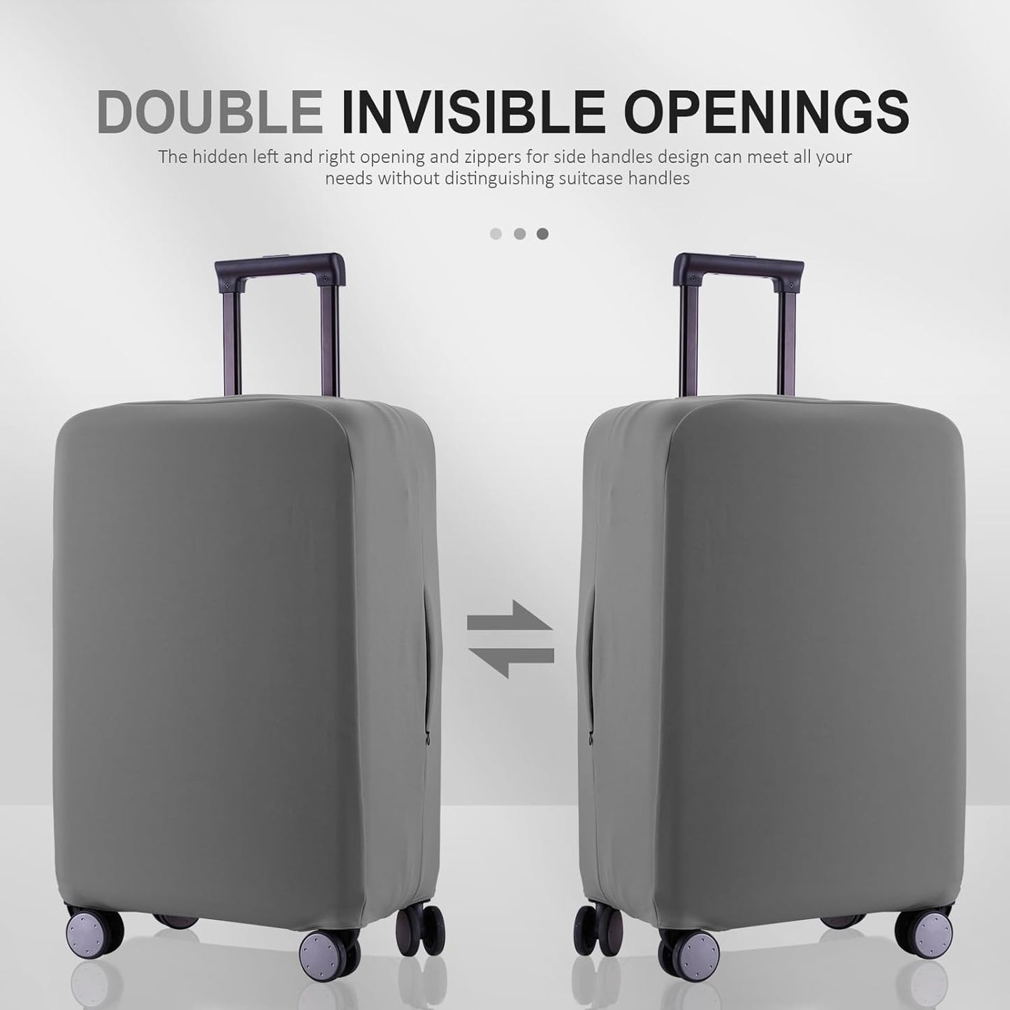 Travel Luggage Cover Suitcase Protector Scratch-Resistant Fit 19-31 Inch Suitcase, Not Included Suitcase (Slate Gray, M(24-25 inch))