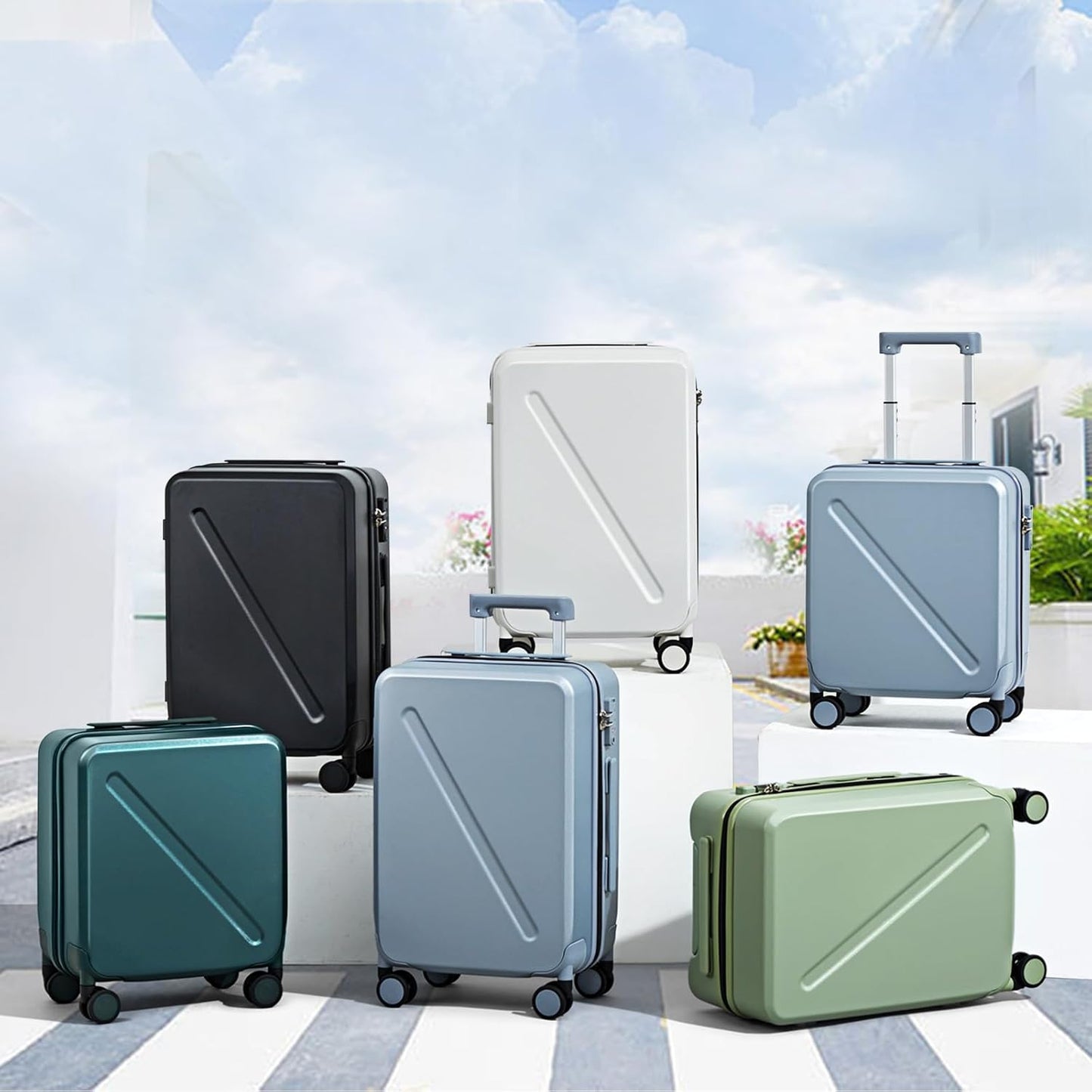 MILADA Carry On Luggage 22x14x9 Airline Approved With Wheels 20 inch Carry On Bag Hard Case Luggage TSA Approved Carry On Suitcase Rolling Luggage For Women Men, Grey