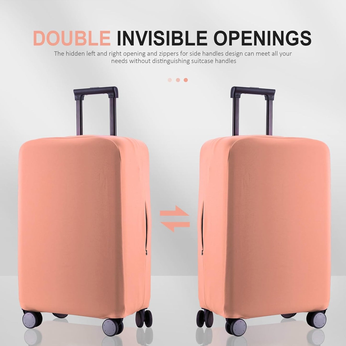 Travel Luggage Cover Suitcase Protector Scratch-Resistant Fit 19-31 Inch Suitcase, Not Included Suitcase (Pink, 3XL(32-33inch))