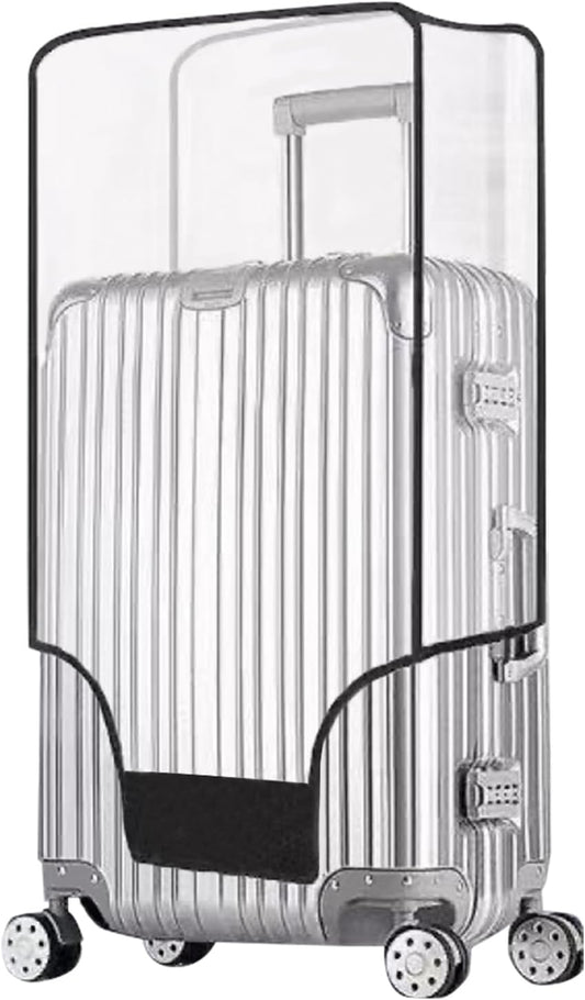 Clear Suitcase Cover - 20 24 26 28 30 Inch Waterproof PVC Suitcase Cover - Transparent Travel Suitcase Wrap - Protective Cover Case for Wheeled Luggage (26-Inch)