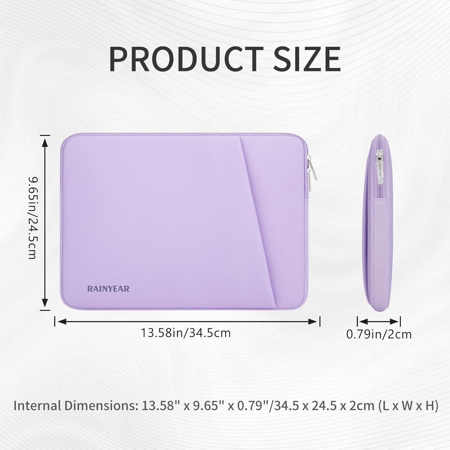 RAINYEAR Laptop Sleeve Case with Front Pocket, 13.3 Inch Protective Portable Case Briefcase Laptop Bag Cover Compatible with MacBook Air/Pro 13-13.3 inch, MacBook Pro/Max 14 inch, Purple