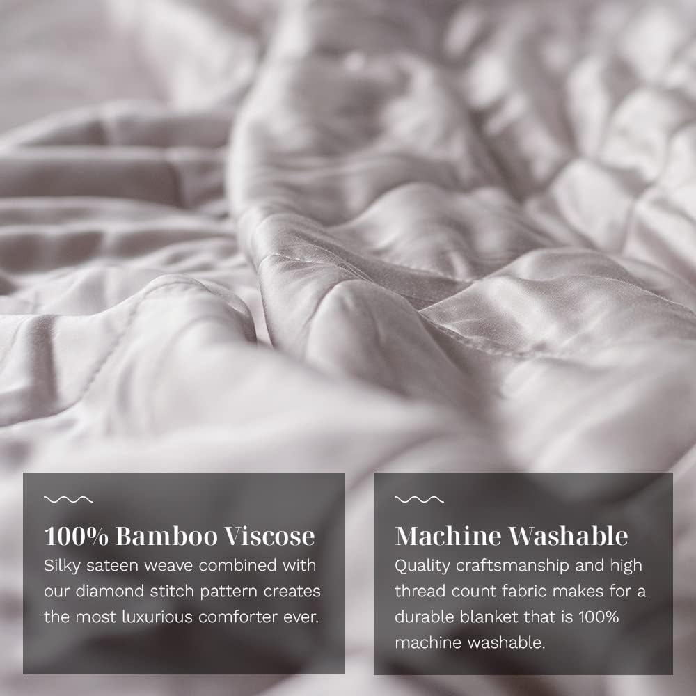 LUXOME Lightweight Blanket | 100% Rayon (Viscose) from Bamboo Fabric & Fill | King/Cal King - 98"x92" | Thermal-Regulating | Super Soft | Dove