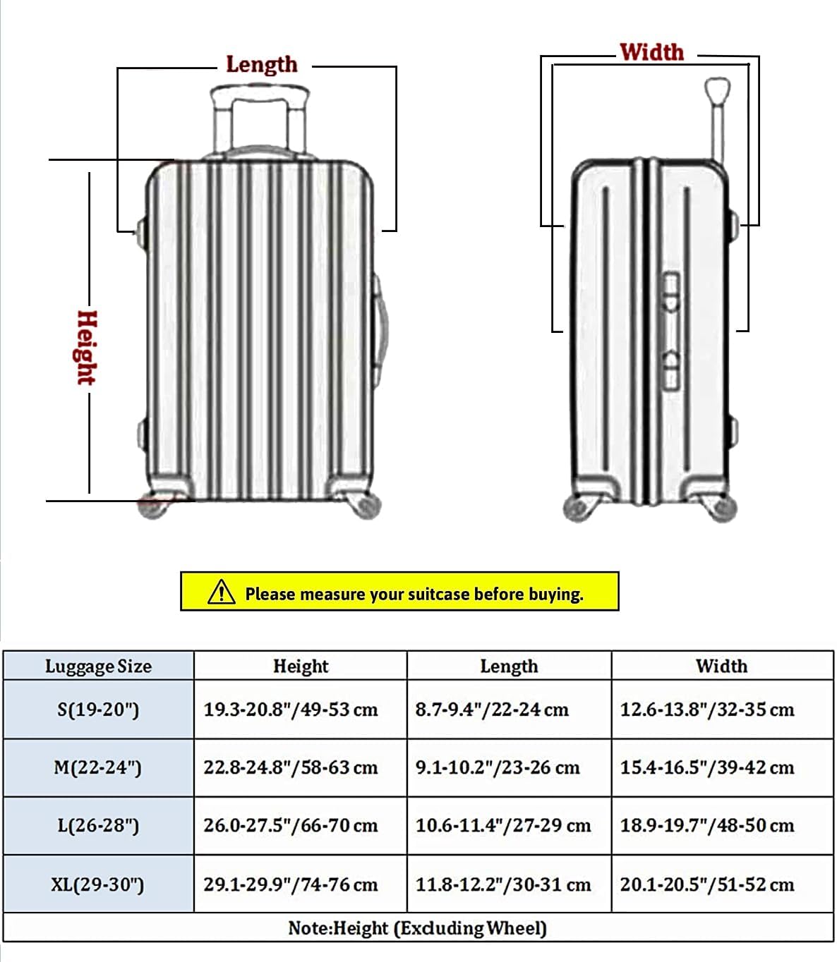 7-Mi 3D Print Design Travel Suitcase Protector Trolley Case Cover 19"-30" Sleeve (S(Fits to 19"-20" Trolley Case), Giraffe(New Version))