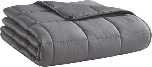 Weighted Blanket (15lbs 60"x80" Queen Size) Cooling Breathable Microfiber Material with Glass Beads Big Heavy Blanket for Adult All-Season Summer Fall Winter Soft Thick Comfort