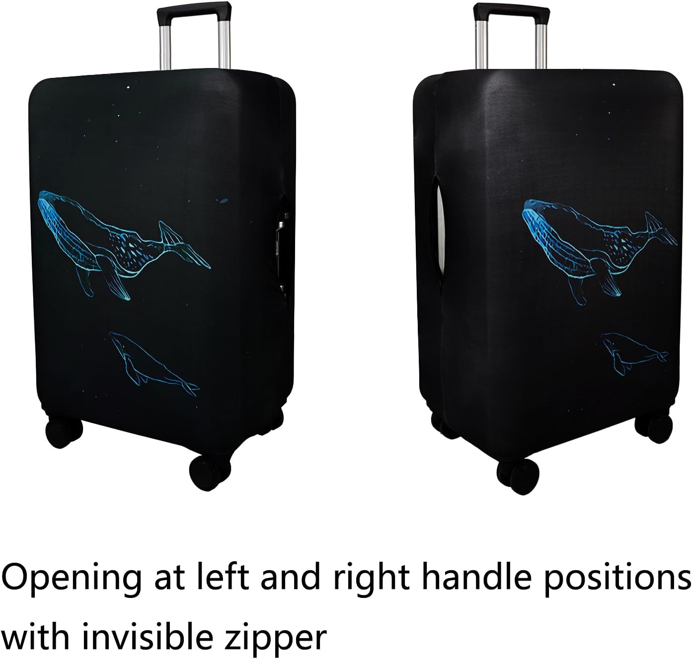 WUJIAONIAO Travel Luggage Cover Spandex Suitcase Protector Washable Baggage Covers (M (for 22-24 inch luggage), dolphin)