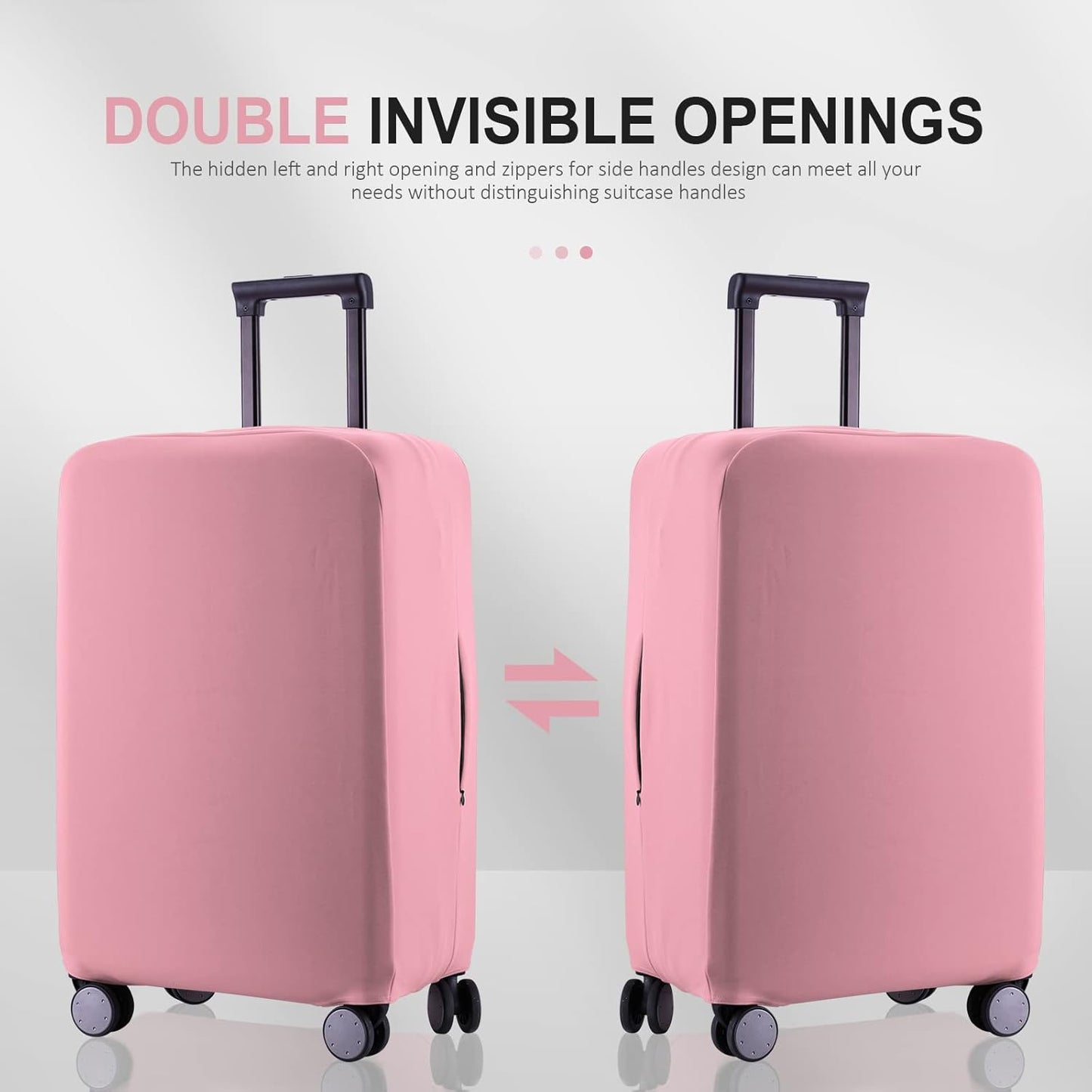 Travel Luggage Cover Suitcase Protector Scratch-Resistant Fit 19-31 Inch Suitcase, Not Included Suitcase (Pink, S(19-21 inch))