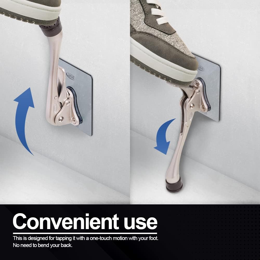 One-Touch Doorstop Adhesive Bracket (White, 6inch x 1pack)