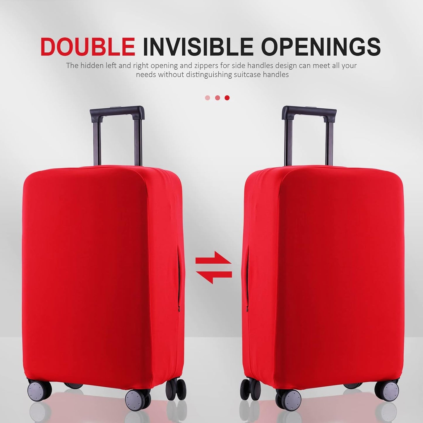 Travel Luggage Cover Suitcase Protector Scratch-Resistant Fit 19-31 Inch Suitcase, Not Included Suitcase (Red, 3XL(32-33inch))