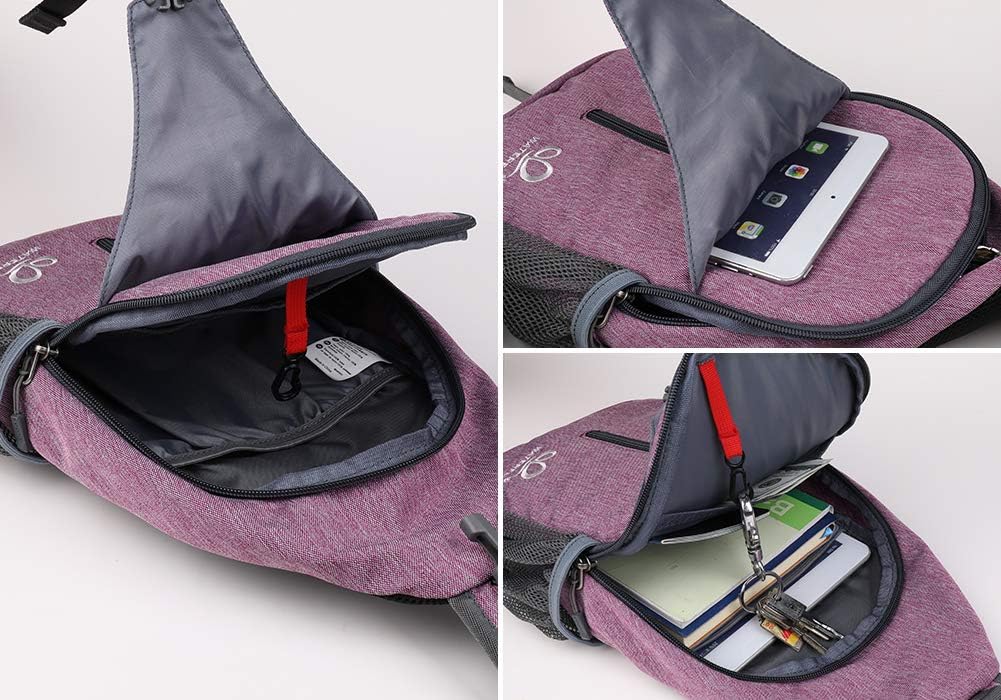 WATERFLY Crossbody Sling Backpack Sling Bag Travel Hiking Chest Bag Daypack