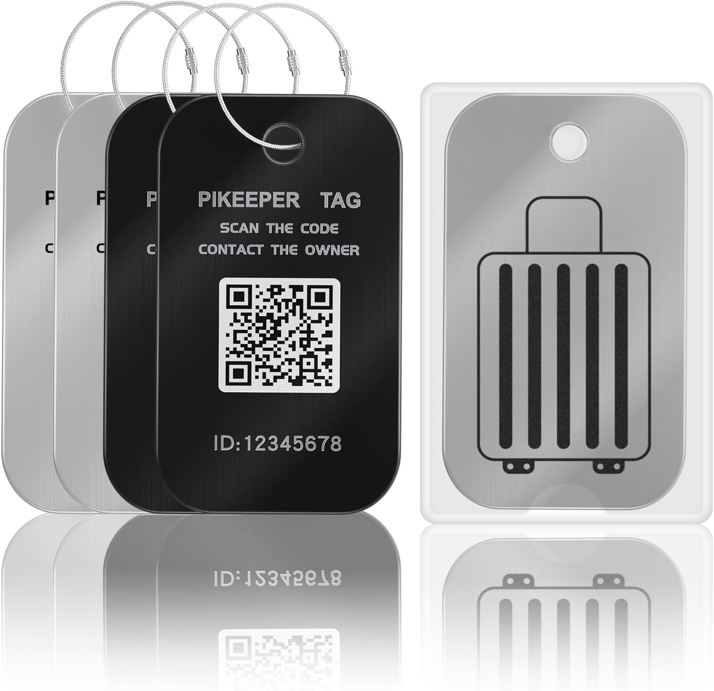 Smart Luggage Tags for Suitcase 4-Pack (2S2B) - Waterproof QR Code ID Labels, Show Scanner’s Location on Scan, Customizable & Durable Travel Tags for Backpack, Securely Hide Personal Info