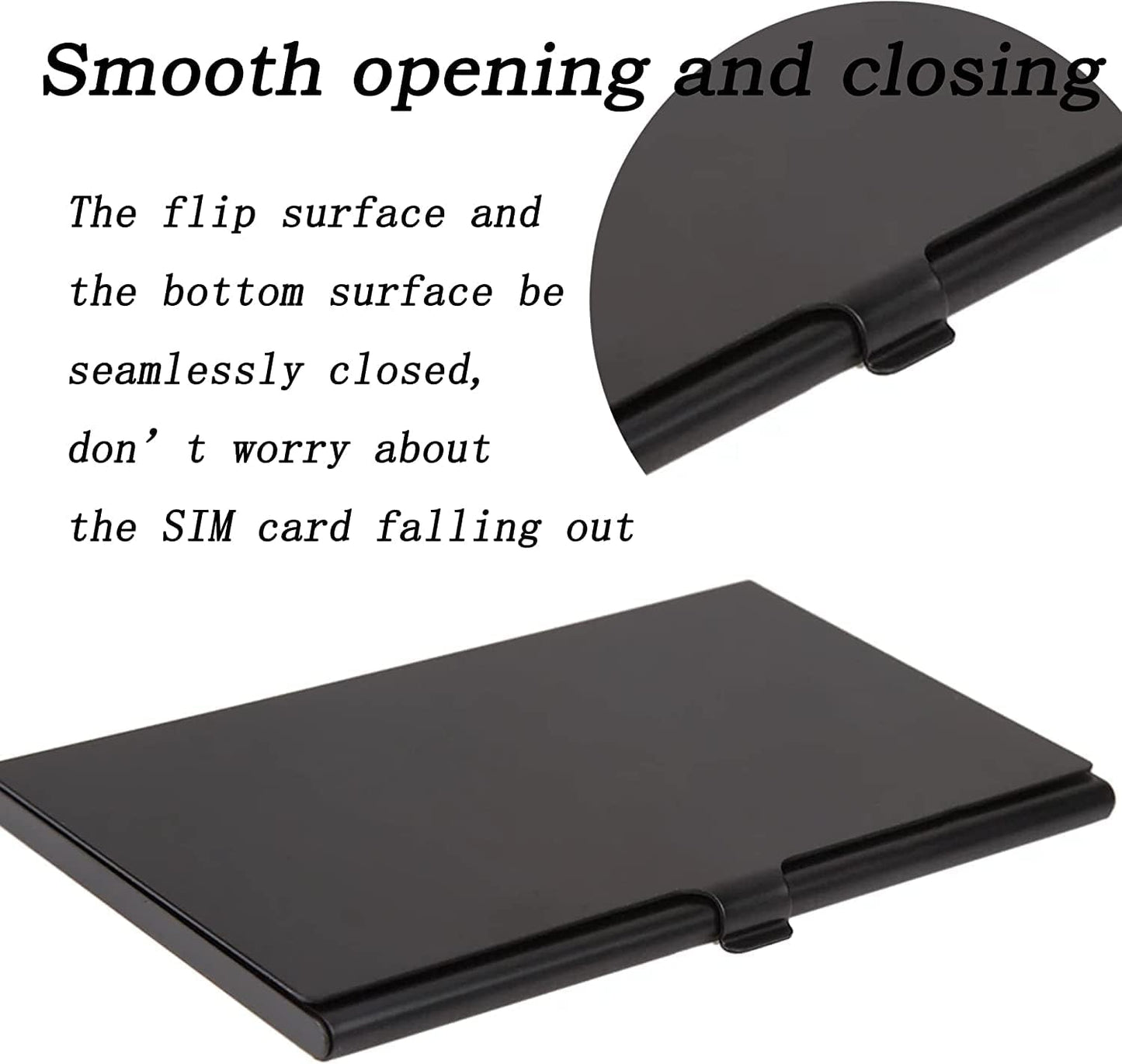 Aluminum SIM Card Case, 12 Slots Ultrathin Nano SIM Card Holder with SIM Card Adapter Kit for Travelers or Holiday Trip (Black)