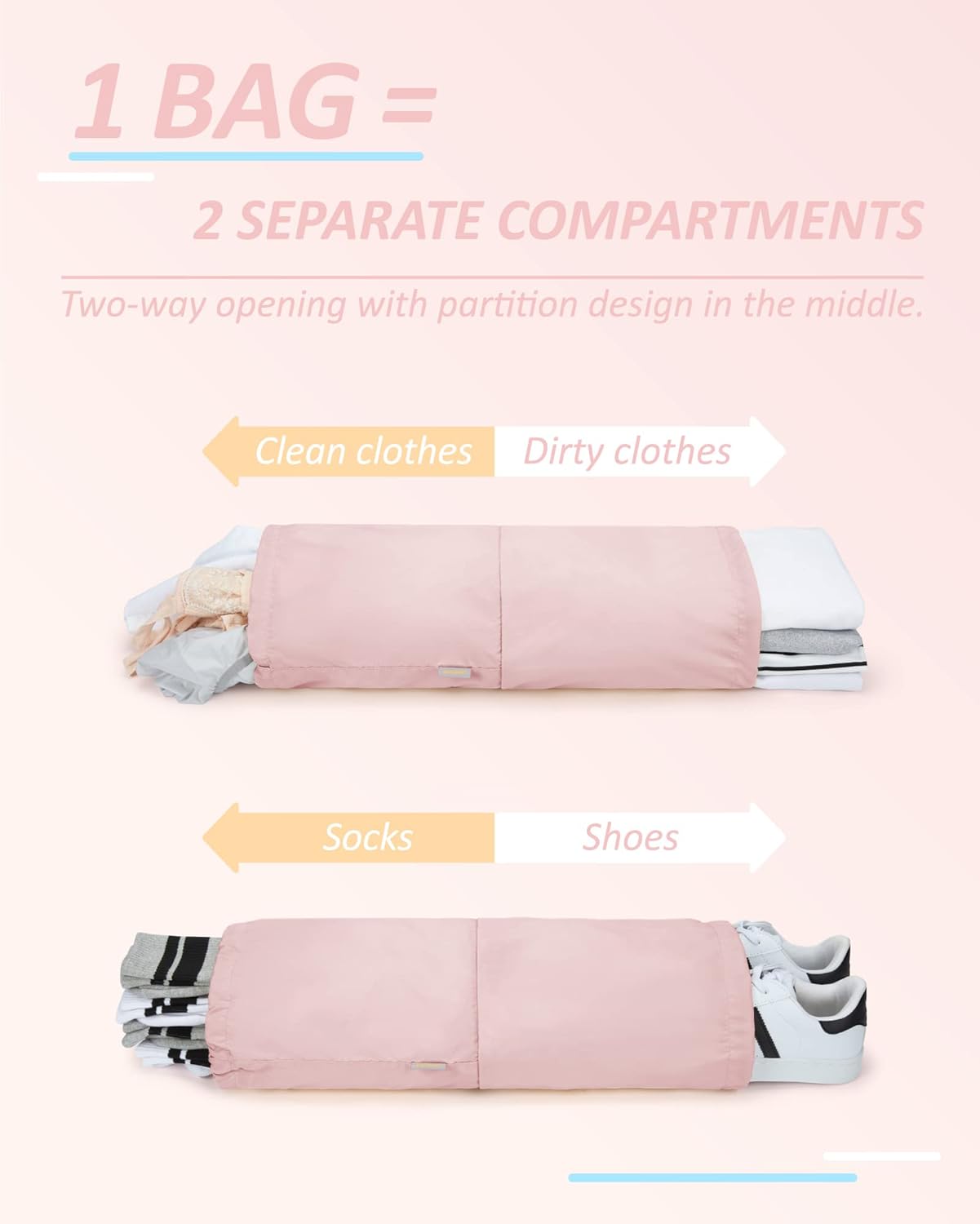 BAGSMART 6 Set Compression Packing Cubes - Lightweight Travel Essentials, Durable Luggage Organizer