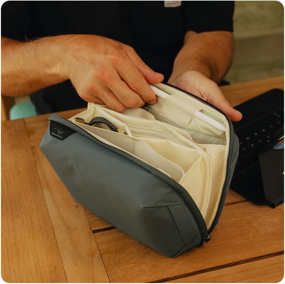 Peak Design Tech Pouch, Eclipse, Electronics Organizer for Travel or Everyday Carry, Origami-Style Storage, Cable Pass-Through, Weatherproof Recycled Nylon, Gear Carry Bag for Men and Women