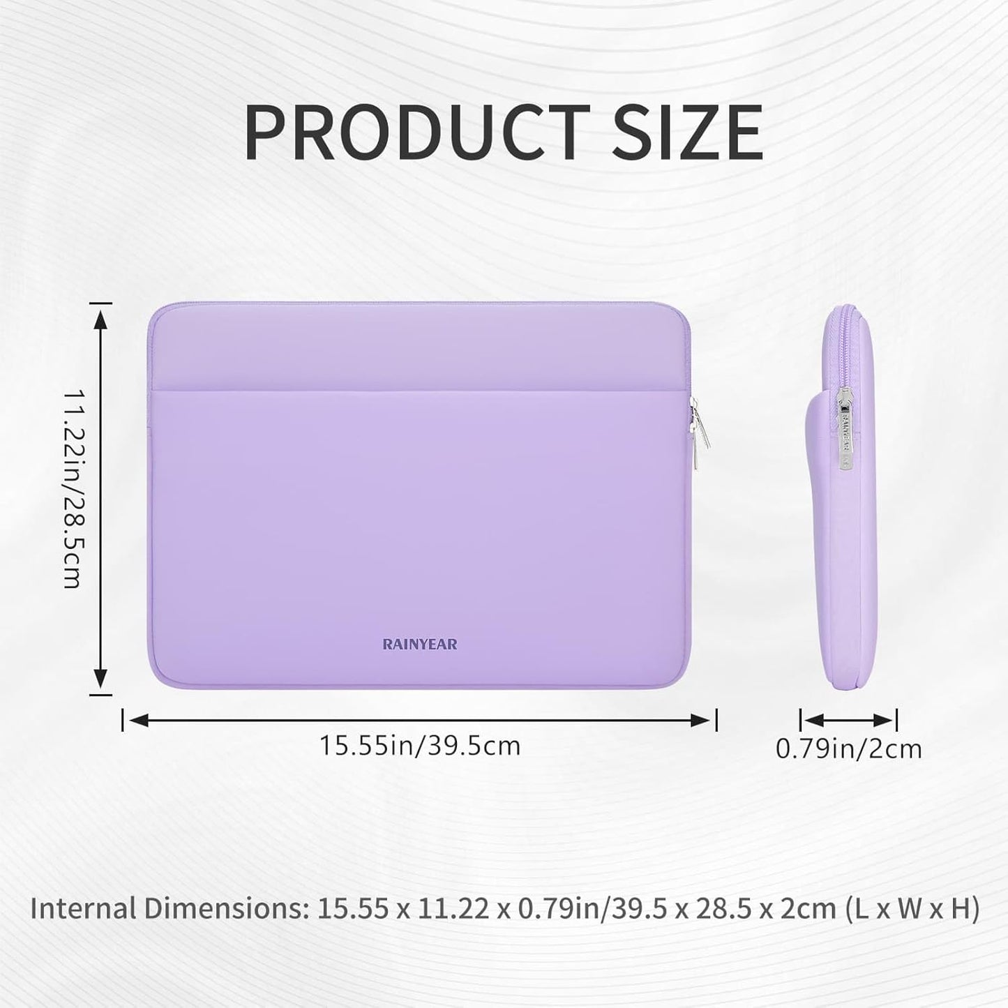 RAINYEAR Laptop Sleeve Case 15.6 Inch, Protective Portable Case with Front Pocket, Briefcase Handbag Computer Carrying Bag Laptop Bag Compatible for HP, Dell, Asus, Lenovo, Notebook, Purple
