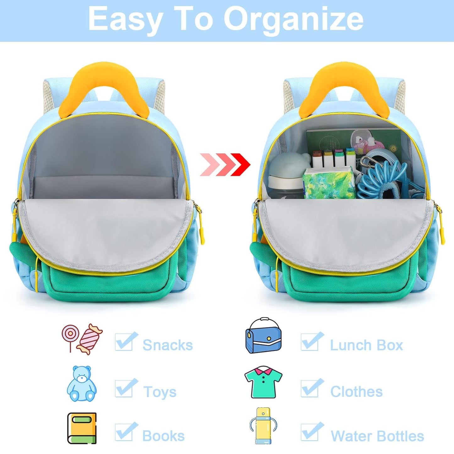 Accmor Toddler Leash Backpack with Anti Lost Wrist Link, Cute Dinosaur Bag Children Safety Walking Harness with Removable Little Pouch, Kids Travel Essential Mini Back Pack with Tether for Baby Boys