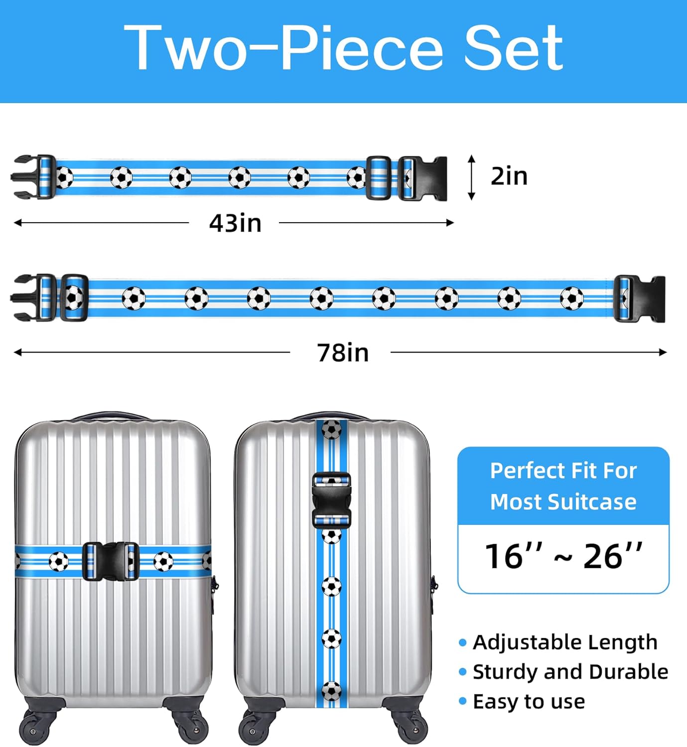 Luggage Straps for Suitcases Travel Belt Luggage Band Heavy Duty Traveling Luggage Identifier Cute Women Girls Unique Accesory,