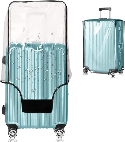 Suitcase Covers for Luggage – TSA Approved Clear PVC Luggage Protector Cover, Thick Transparent Waterproof Sleeve with Large Hook and Loop Closure, Fits 24" Wheeled Suitcases