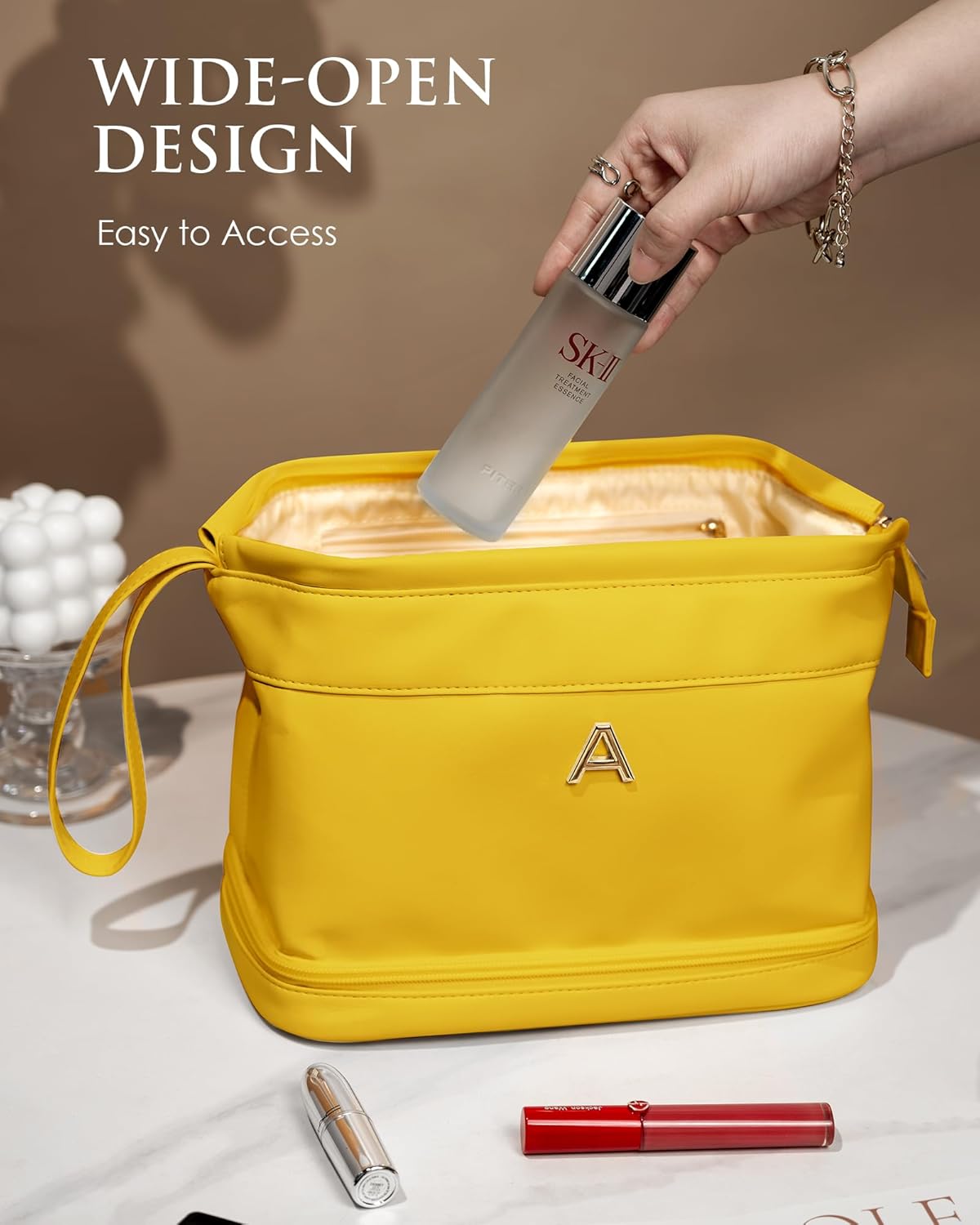 Women Gifts Basket-Teen Girls Trendy Stuff, Initial Makeup Bag, Travel Gifts, Personalized Bags, Makeup Bags Travel Toiletry Bag, Friend Gifts Girls Fashion Travel Toiletries for Women
