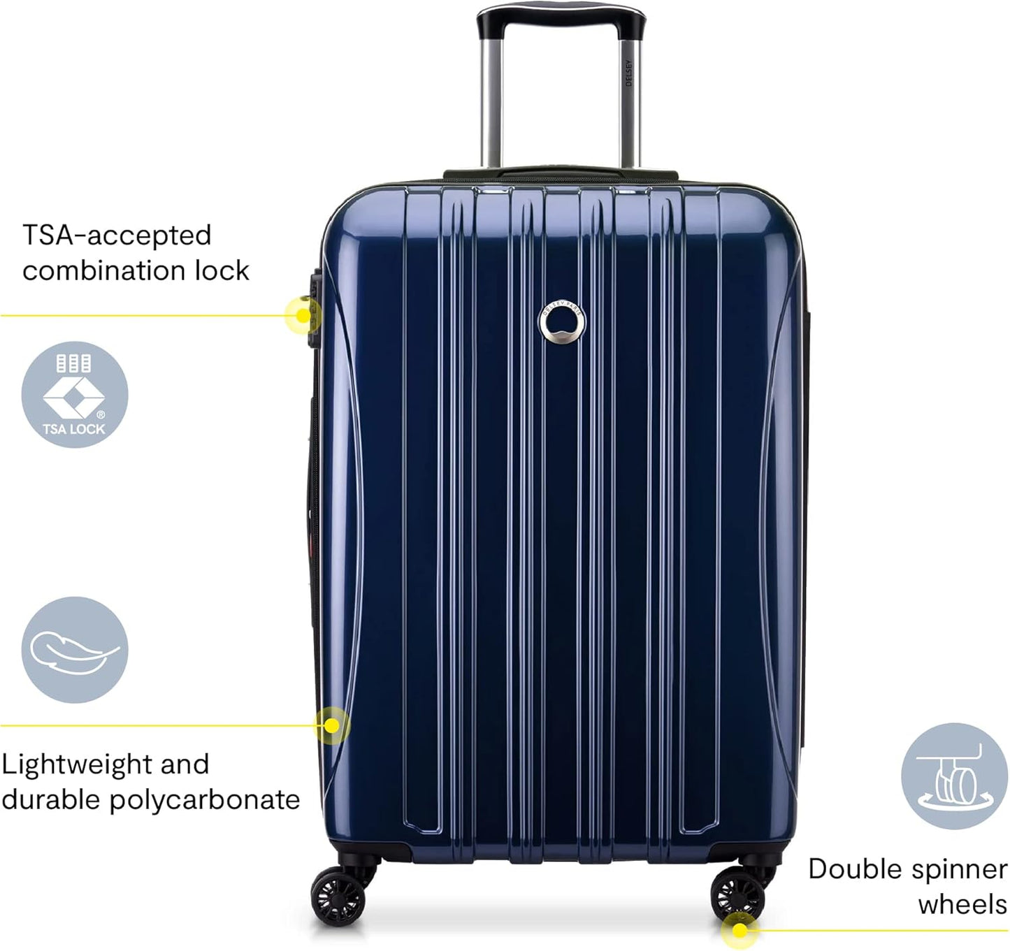 DELSEY PARIS Helium Aero Hardside Expandable Luggage with Spinner Wheels, Brick Red, 2-Piece Set (21/24)