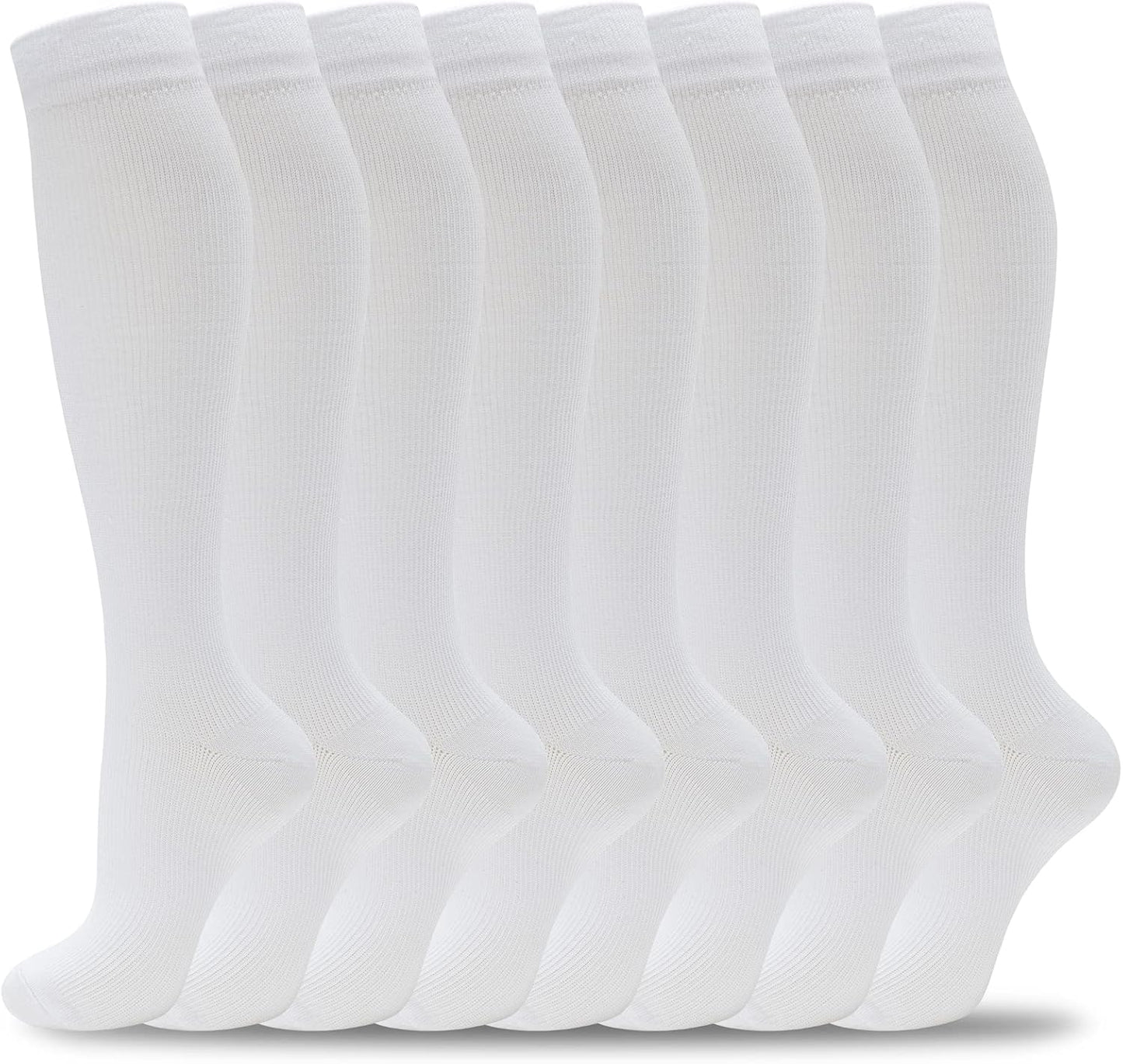 fenglaoda 8 Pairs Compression Socks for Men & Women 20-30 mmHg Knee High Nurse Pregnant Running Medical and Travel Athletic