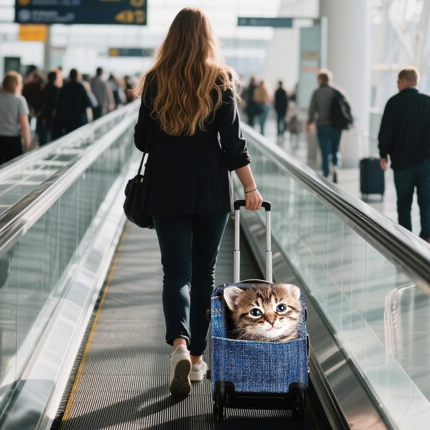 WUJIAONIAO Travel Luggage Cover Baggage Suitcase Protector Fit for 18-32 Inch Luggage (S (for 18-20 inch luggage), Cat B)
