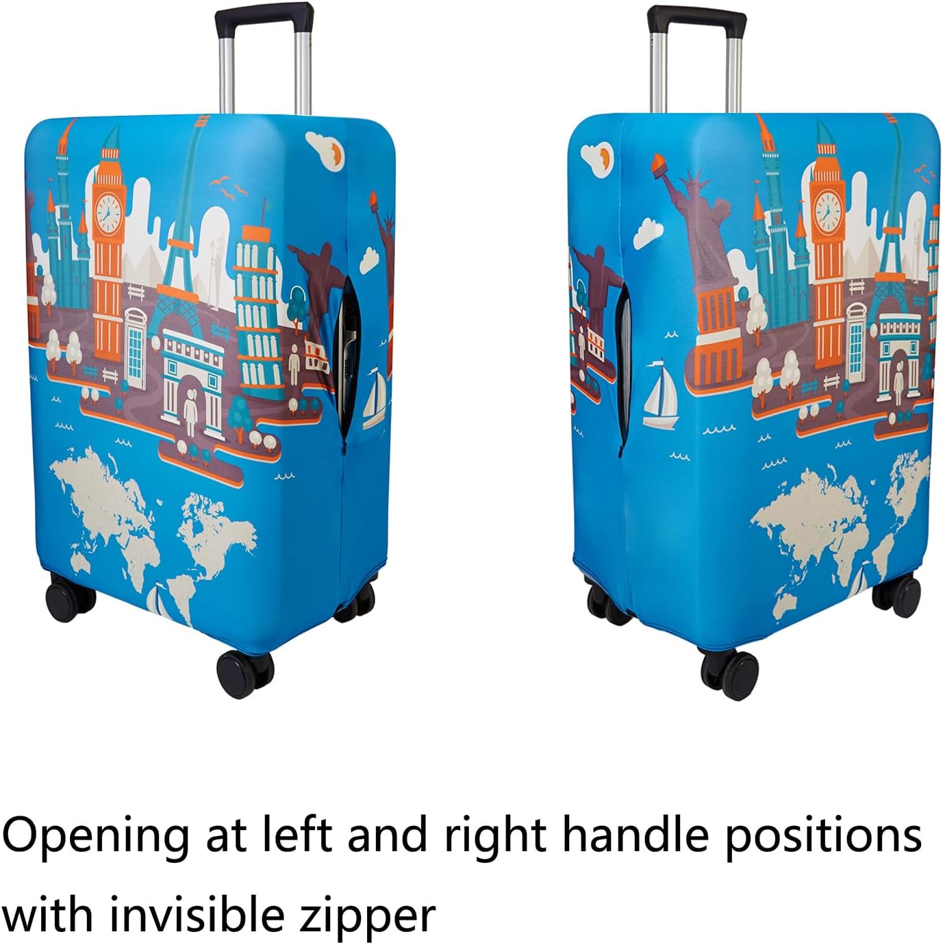 WUJIAONIAO Travel Luggage Cover Baggage Suitcase Protector Fit for 18-32 Inch Luggage (L (for 25-28 inch luggage), Eiffel Tower)