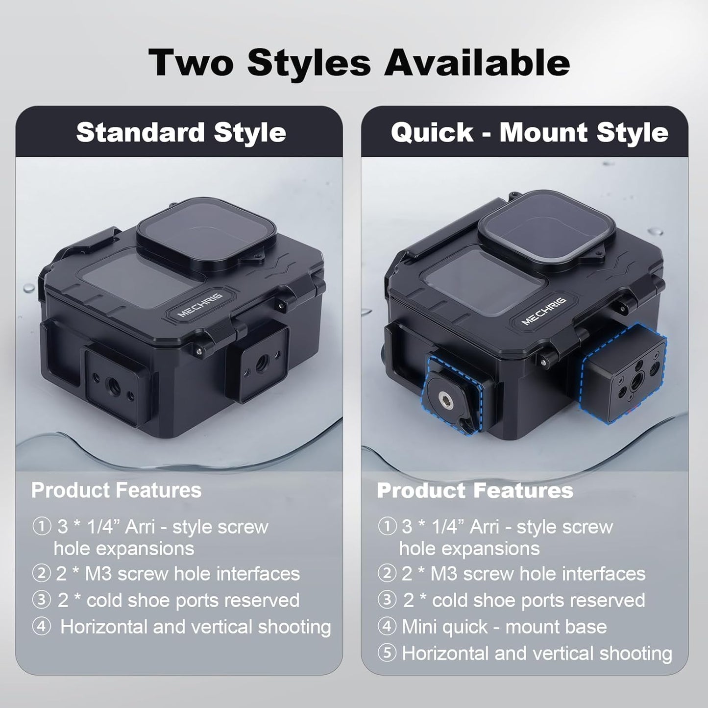 Aluminum Waterproof Case for GoPro HERO13 Black HERO12 HERO11 HERO10 HERO9 Action Camera 80M Deep Waterproof Horizontal and Vertical Shooting Switch (Standard-63071)