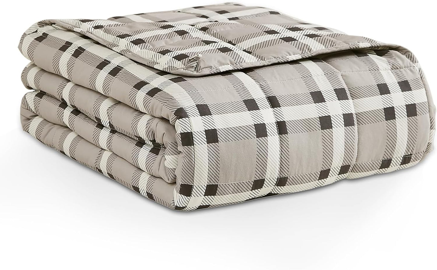 L'AGRATY Weighted Blanket - 60"x80" 25lbs Cooling Breathable Heavy Blanket Microfiber Material with Glass Beads for Adult All-Season Summer Fall Winter Soft Thick Comfort