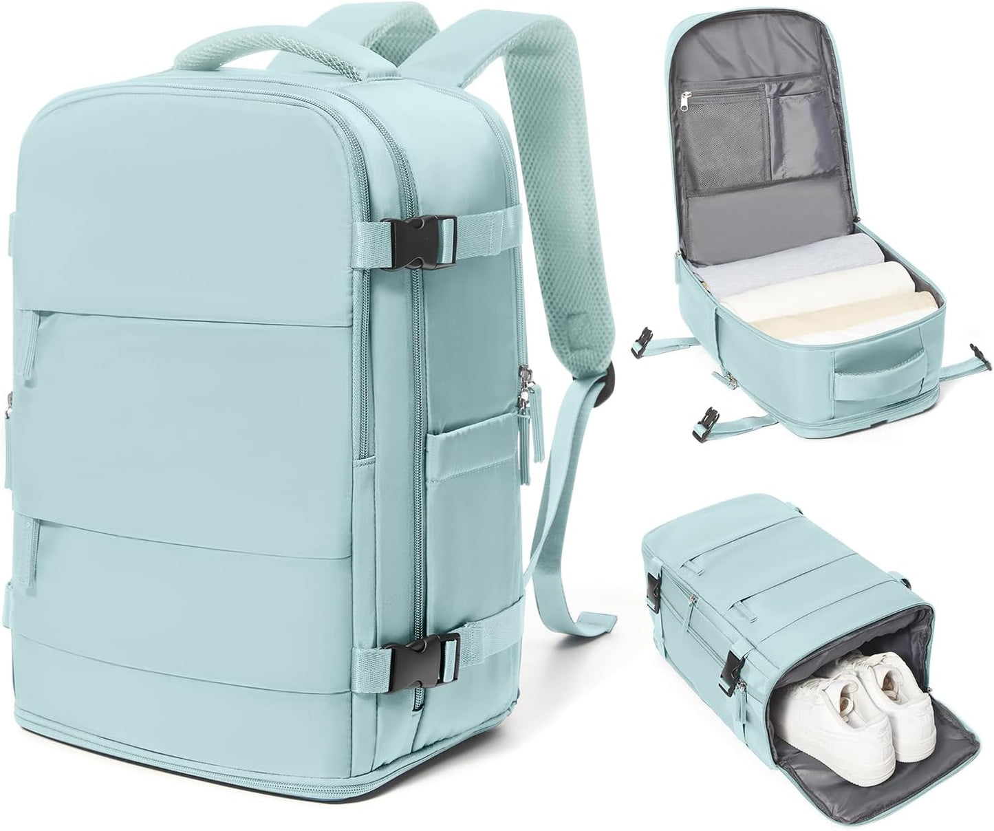 coowoz Travel Backpack Carry On for Women Man Gym Backpacks with Laptop Compartment Mochila de Viaje Teacher Personal Item Backpack Airplane Accessories Must Haves Blue Small